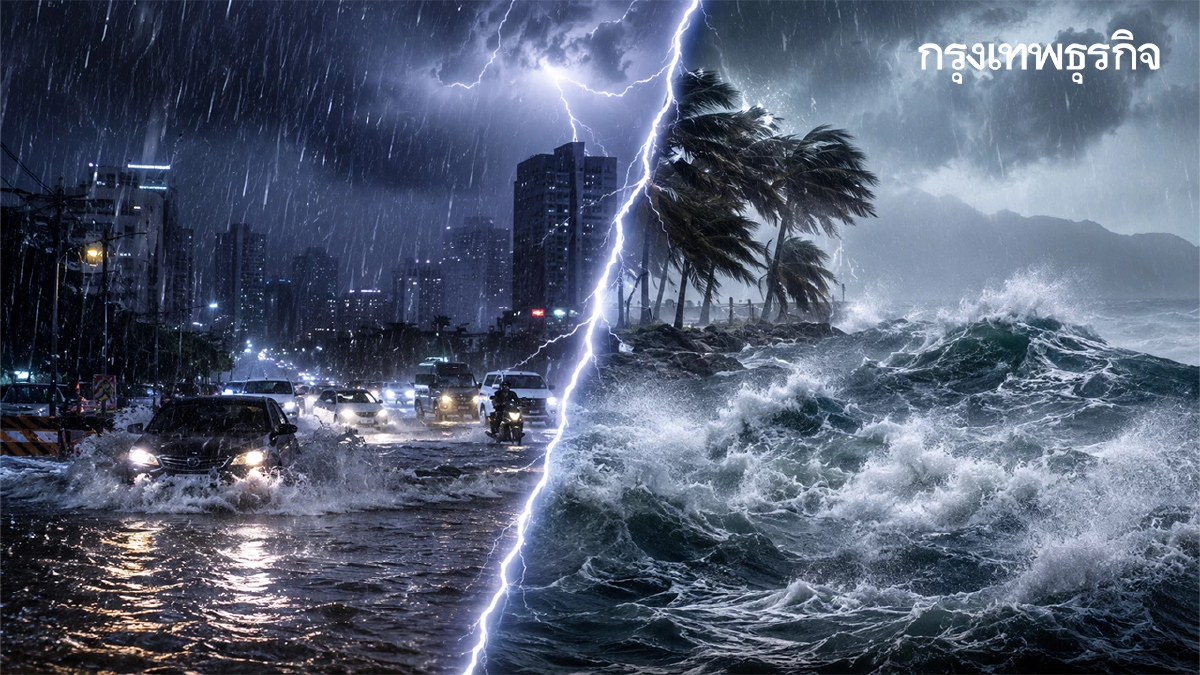 กรมอุตุฯ ประกาศล่าสุด ฉ.7 ฝนตกหนัก 38 จังหวัด ทะเลคลื่นสูง 4 เมตร
