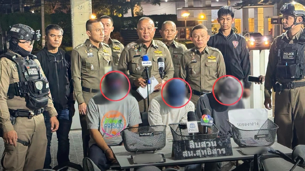 ทลายแก๊งลักรถ ยึดของกลาง 5 คัน พร้อมรถตู้ดัดแปลงใช้ขนรถ