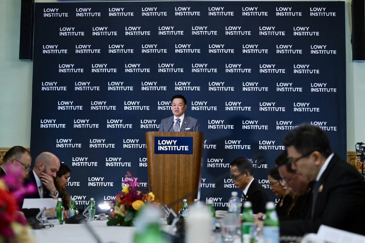 อนุทินโชว์วิชั่นเวที Lowy ที่ออสเตรเลีย โลกแบ่งขั้ว ไทยไม่เลือกข้าง