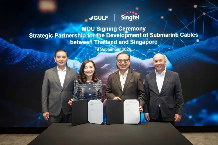 GULF จับมือ Singtel พัฒนาเคเบิลใต้น้ำไทย–สิงคโปร์ ปูทางดิจิทัลฮับอาเซียน