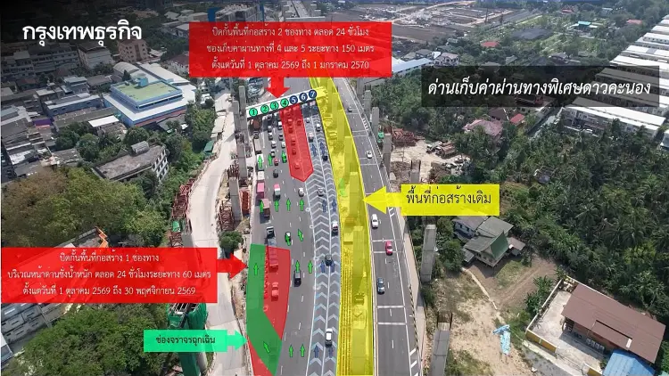 กทพ. แจ้งปิด-เบี่ยงจราจร ด่านฯ ดาวคะนอง ขาเข้า 24 ชม. เริ่ม 1 ต.ค. นี้
