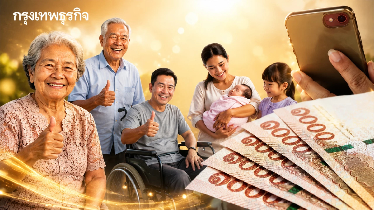 เงินเข้าพร้อมกัน 1,000 บาท ก.ย.69 ผู้สูงอายุ - คนพิการ - อุดหนุนบุตร