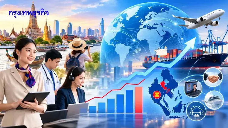 ส่งออกภาคบริการไทยโตต่ำค่าเฉลี่ยอาเซียน      WTOชี้เทรดเซอร์วิสรุกการค้าโลก28%