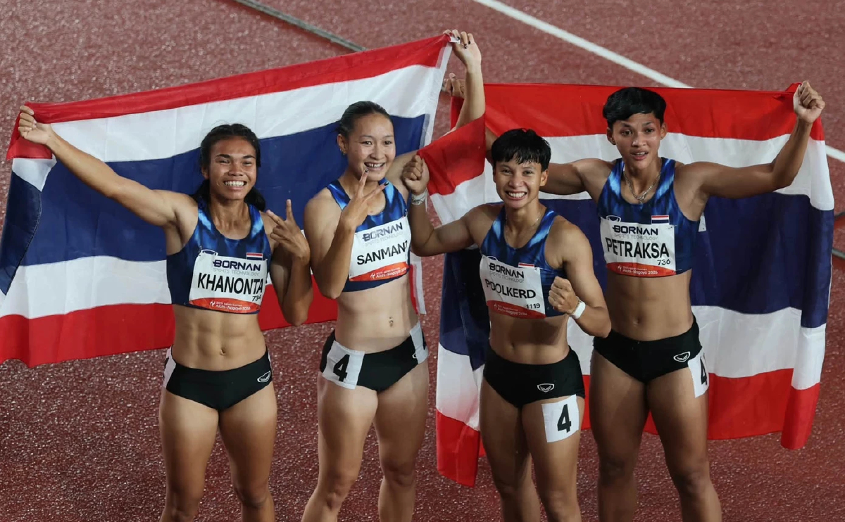 ทีมวิ่งผลัด 4x100 ม. หญิงไทย ผงาดคว้าเหรียญเงิน เอเชียนเกมส์ 2026
