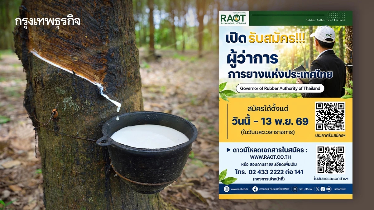 กยท. เปิดรับผู้ว่าการคนใหม่ เฟ้นผู้นำมืออาชีพ ยกระดับยางพาราไทย