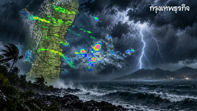 มืดฟ้ามัวดิน ชุมพรฝนกระหน่ำ อ่าวไทยซัดฝนหนักขึ้นฝั่ง เตือนน้ำท่วม