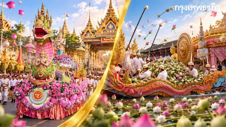 เช็กเส้นทาง แห่หลวงพ่อโตทางบก ประเพณีรับบัว 2569 ส่องเลขมงคลทะเบียนรถ