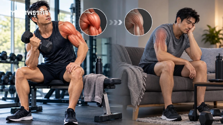 หยุดออกกำลังกายนานแค่ไหน ความฟิตลด กล้ามเนื้อเริ่มหาย?