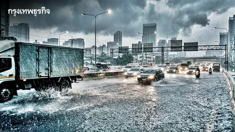 อุตุฯ เตือนฉบับ 12 ฝนตกหนัก น้ำท่วมฉับพลัน 22-25 ต.ค. กทม. ฝน 60% มีลมแรง