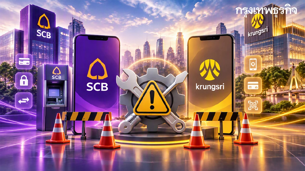 SCB - กรุงศรีฯ แจ้งปิดระบบ แอปธนาคาร ล็อกยาวสุด 6 ชม. โอนเข้าไม่ได้